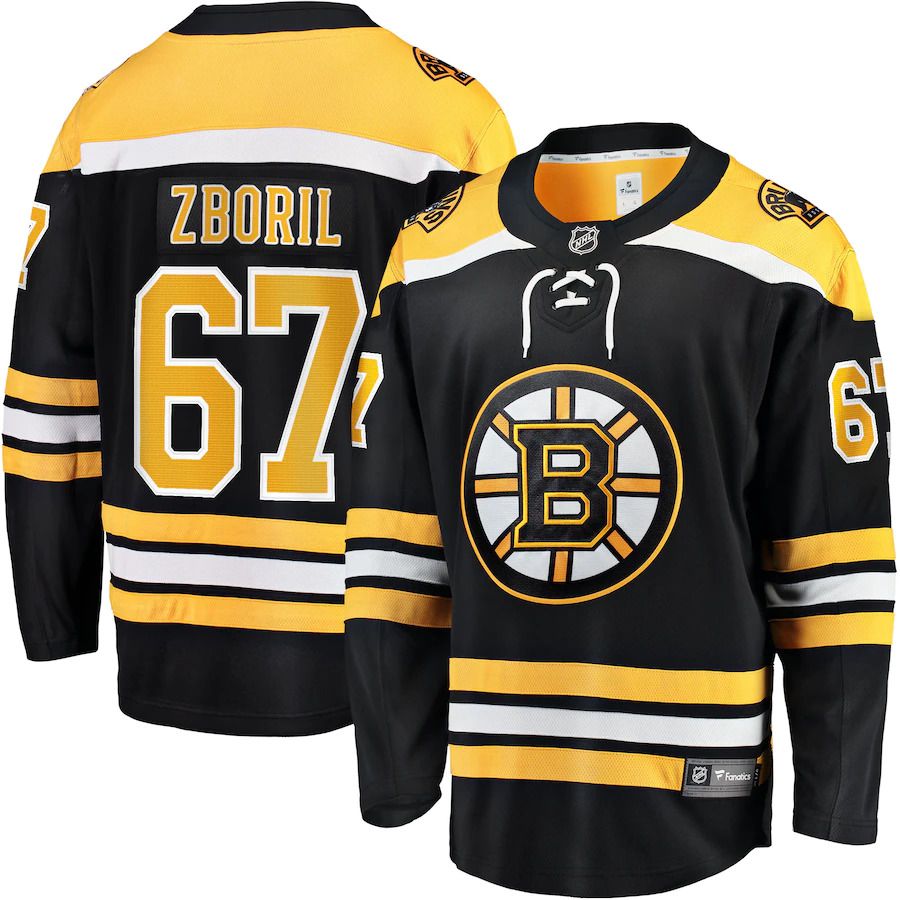 Men Boston Bruins #67 Jakub Zboril Fanatics Branded Black Home Breakaway Player NHL Jersey